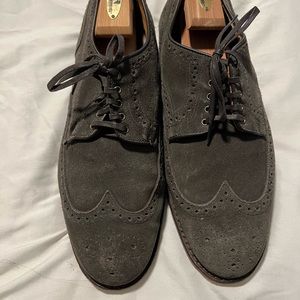 Allen Edmonds Gray Suede Wingtip Oxford Shoes, Sz. 12 3E (extra wide)